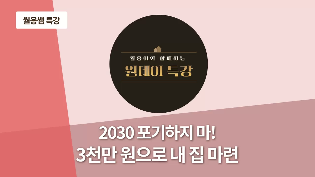 2030 포기하지 마! 3천만 원으로 내 집 마련! thumbnail